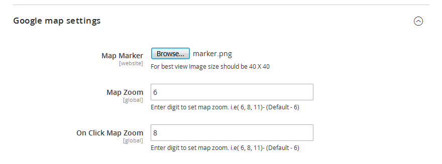 Google map additional settings