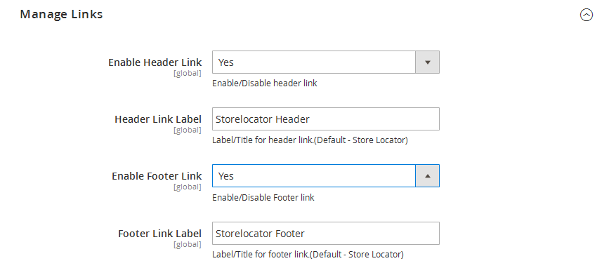 Link Store Locator to Header and footer