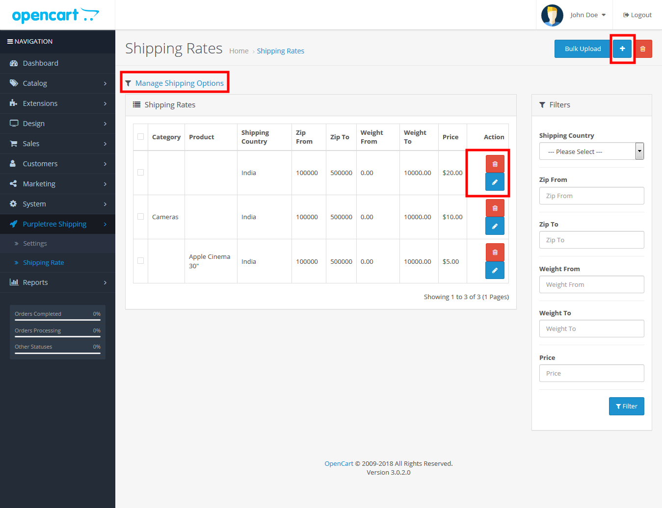 Shipping charges example 1