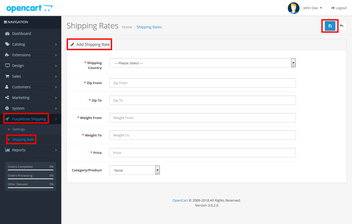 Shipping charges example 2