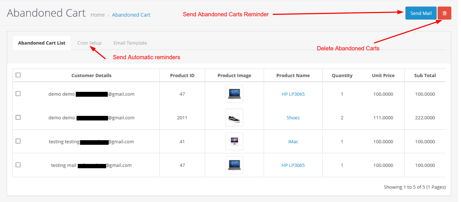 Abandoned Carts Reminder for Opencart 1
