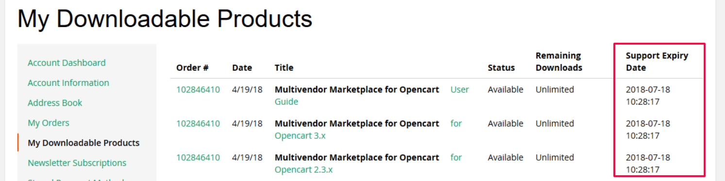 Downloadable Product Example