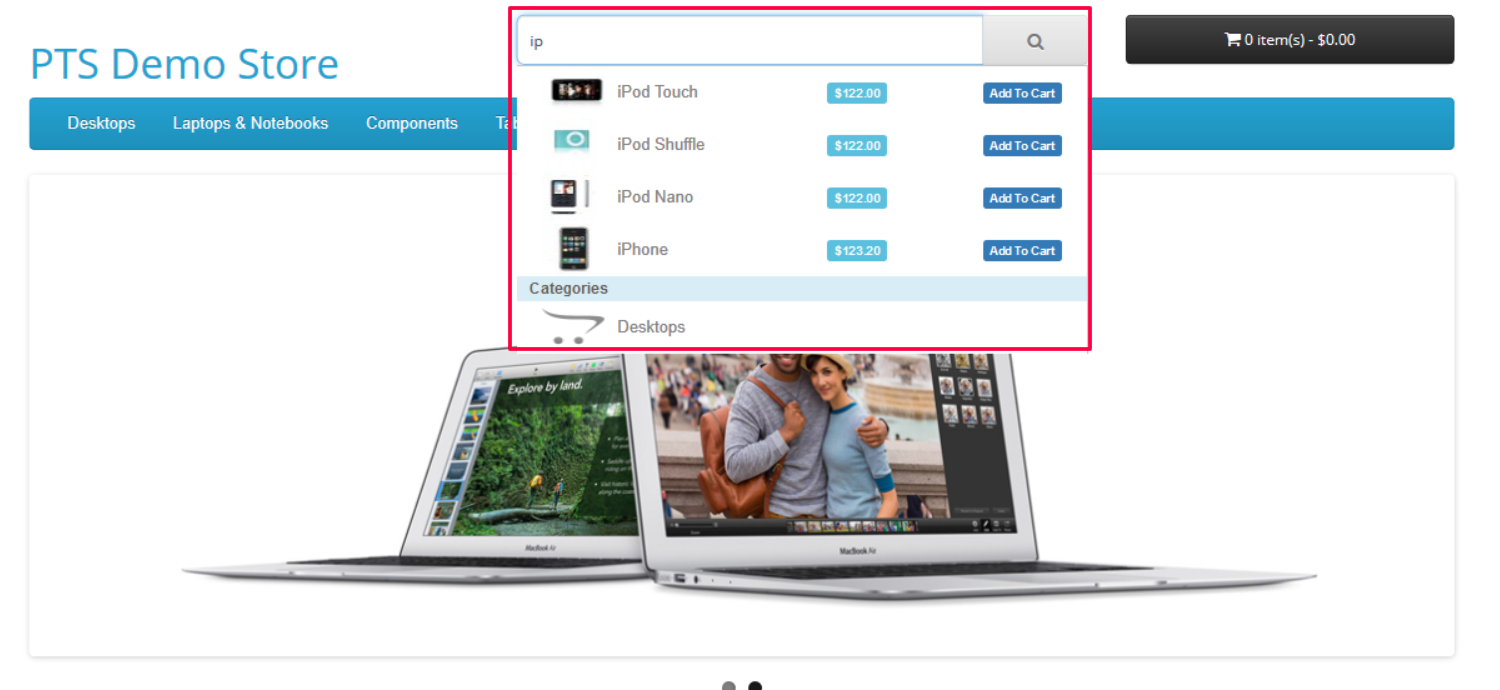 Opencart Smart Search 1