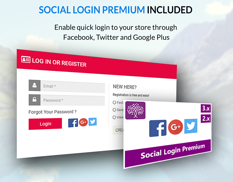 Social Login Extension Included