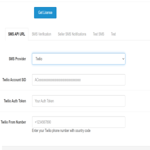 OpenCart Vendor 2FA SMS module settings screen