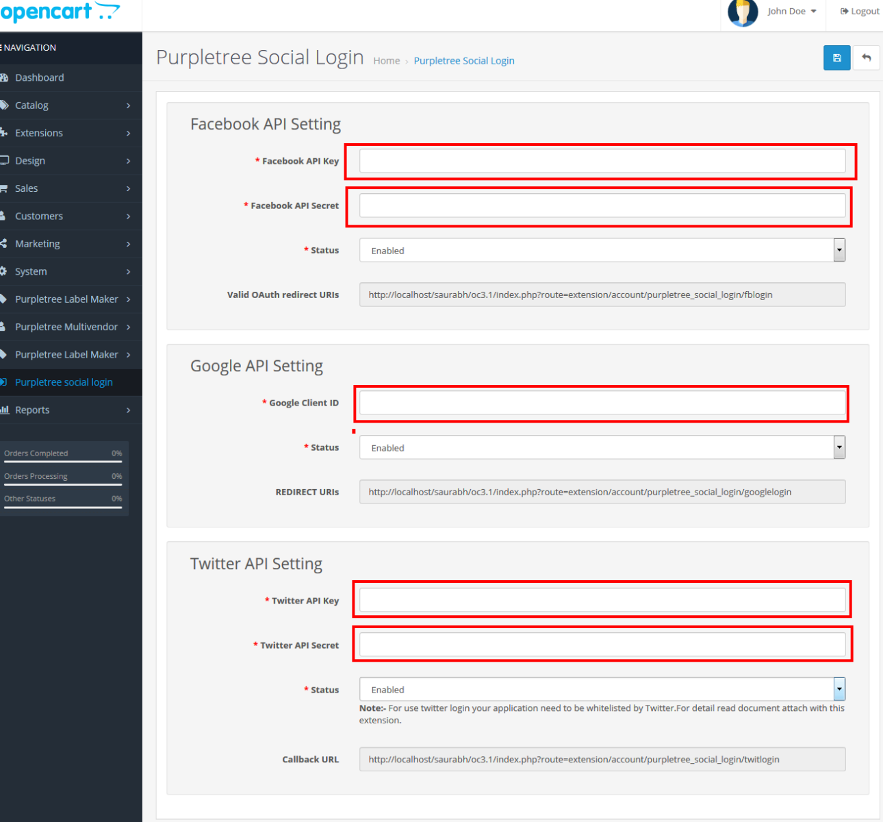 1 social login