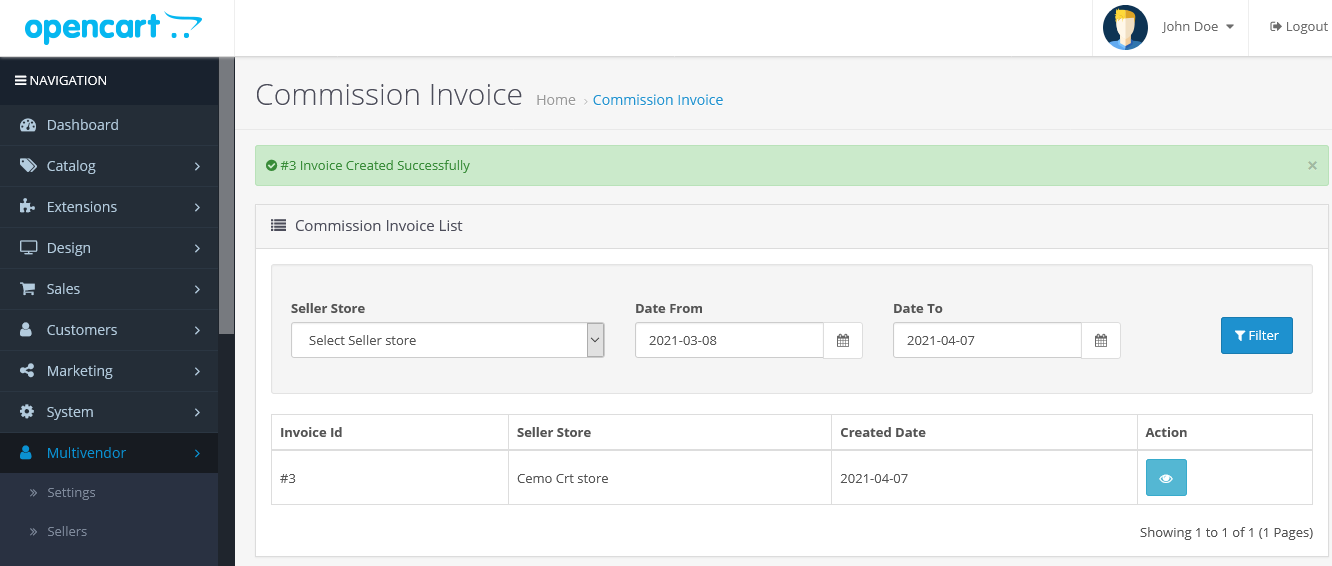 4 comm invoice