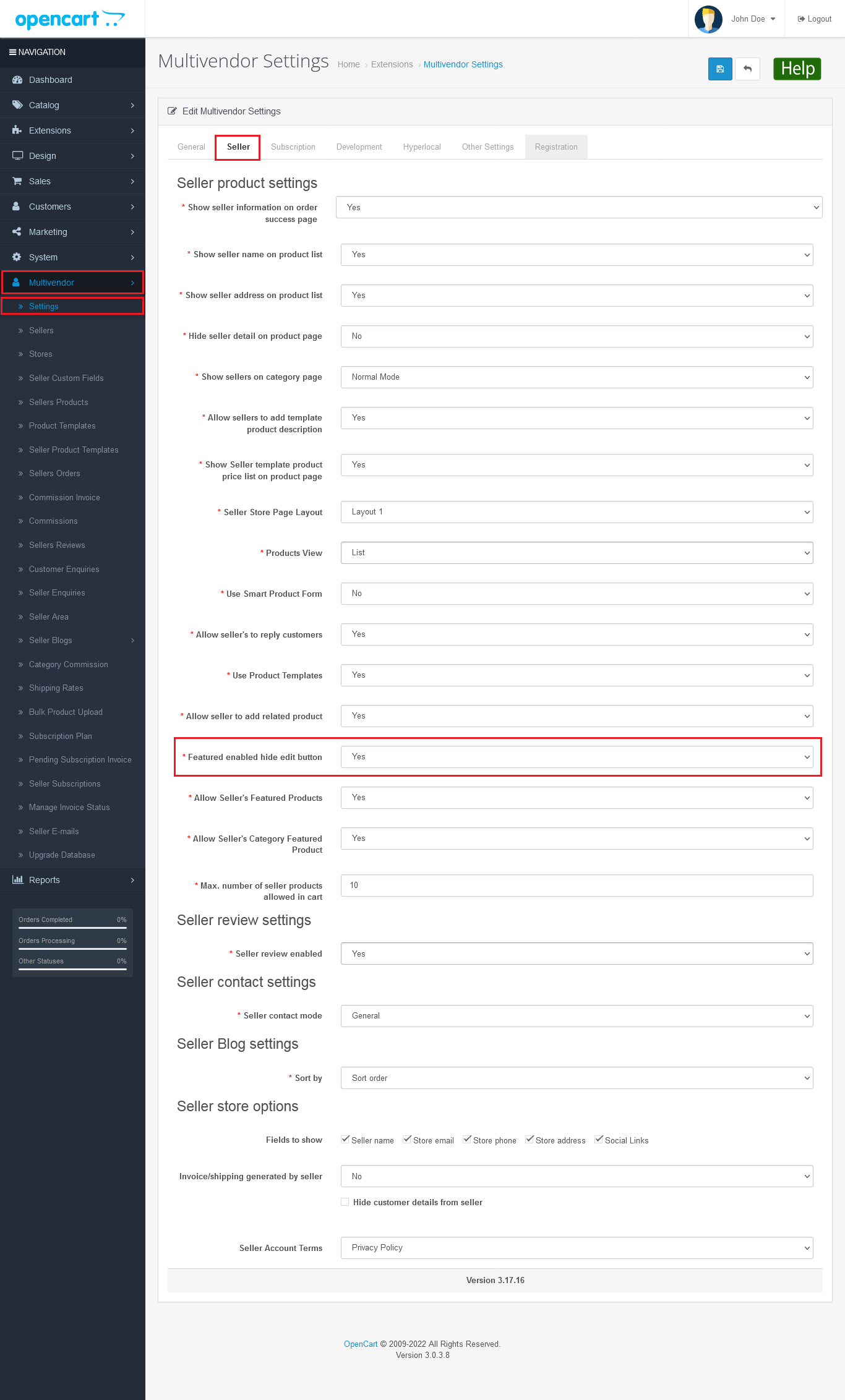 Featured enable hide edit button