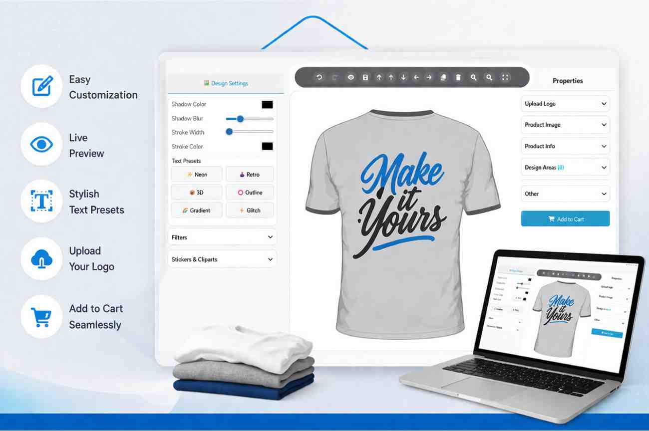 Advanced OpenCart Custom Product Designer Front-End Features for eCommerce Stores