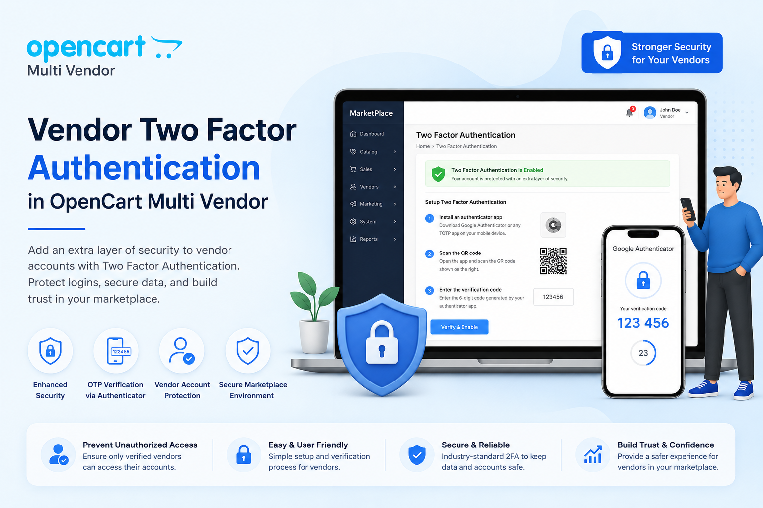 Vendor Two Factor Authentification in OpenCart Multi Vendor
