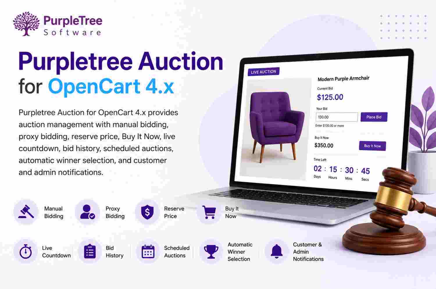 Purpletree Auction for OpenCart 4.x: Complete Auction Management Solution