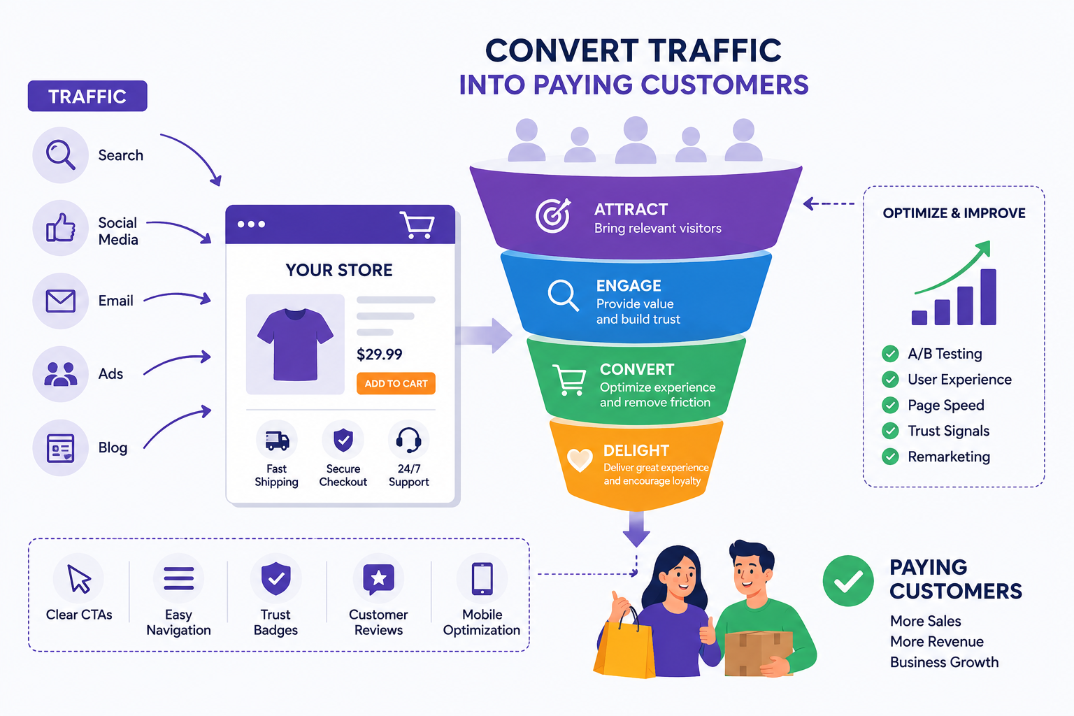 How to convert your eCommerce traffic into paying customers