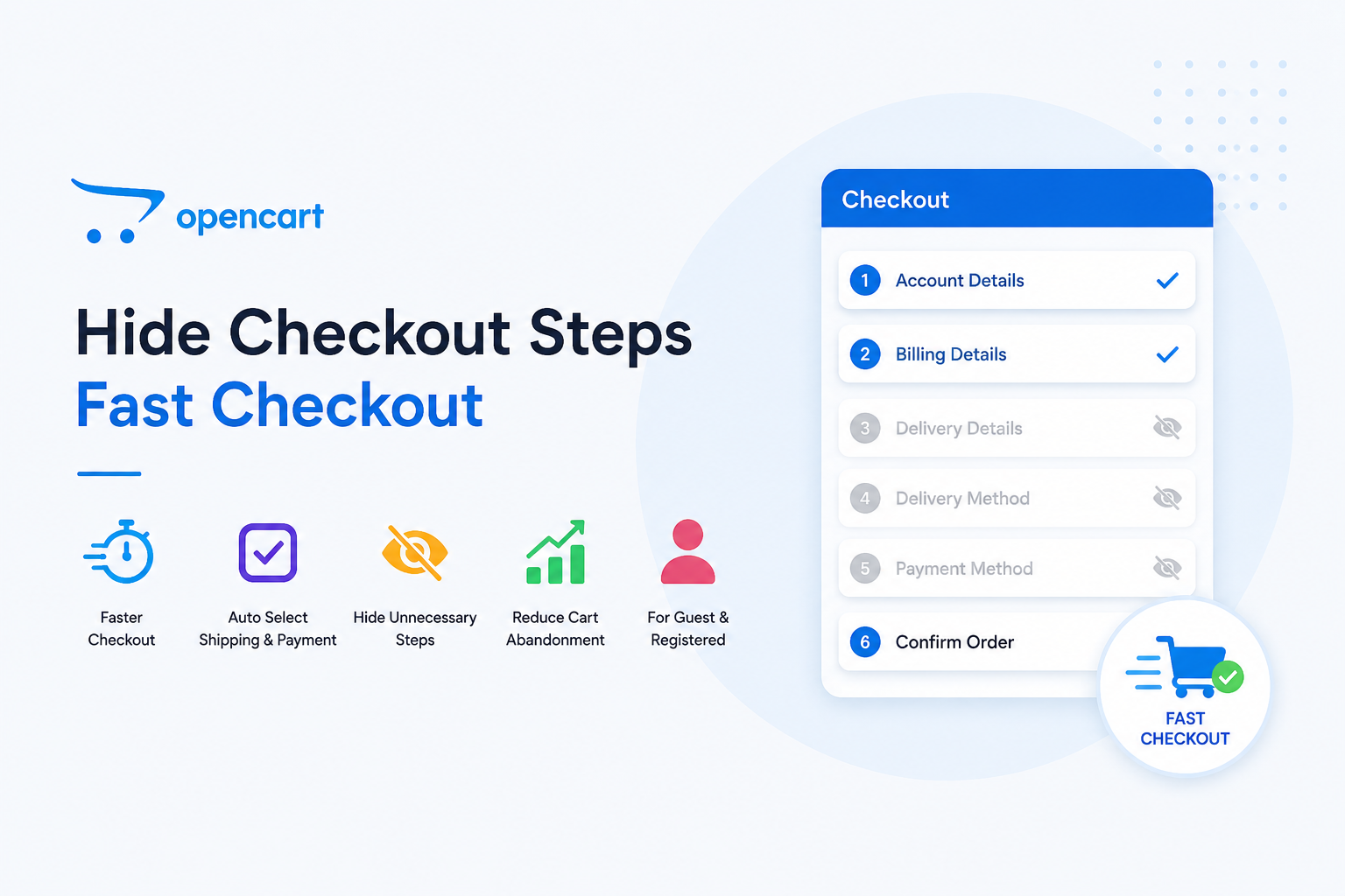 Speed Up OpenCart Checkout with Hide Checkout Steps Extension