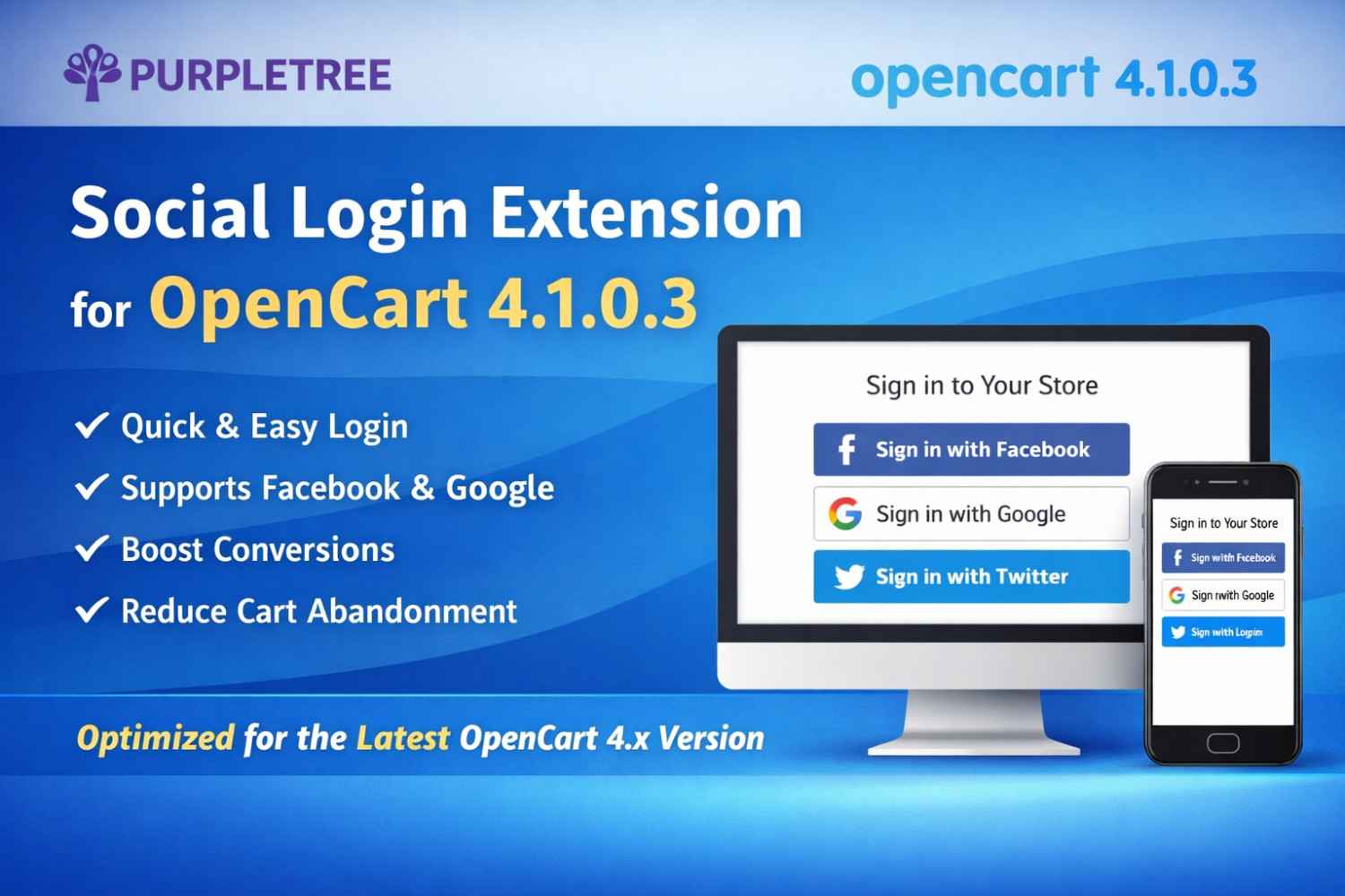 Purpletree OpenCart Social Login Now Compatible with OpenCart 4.1.0.3