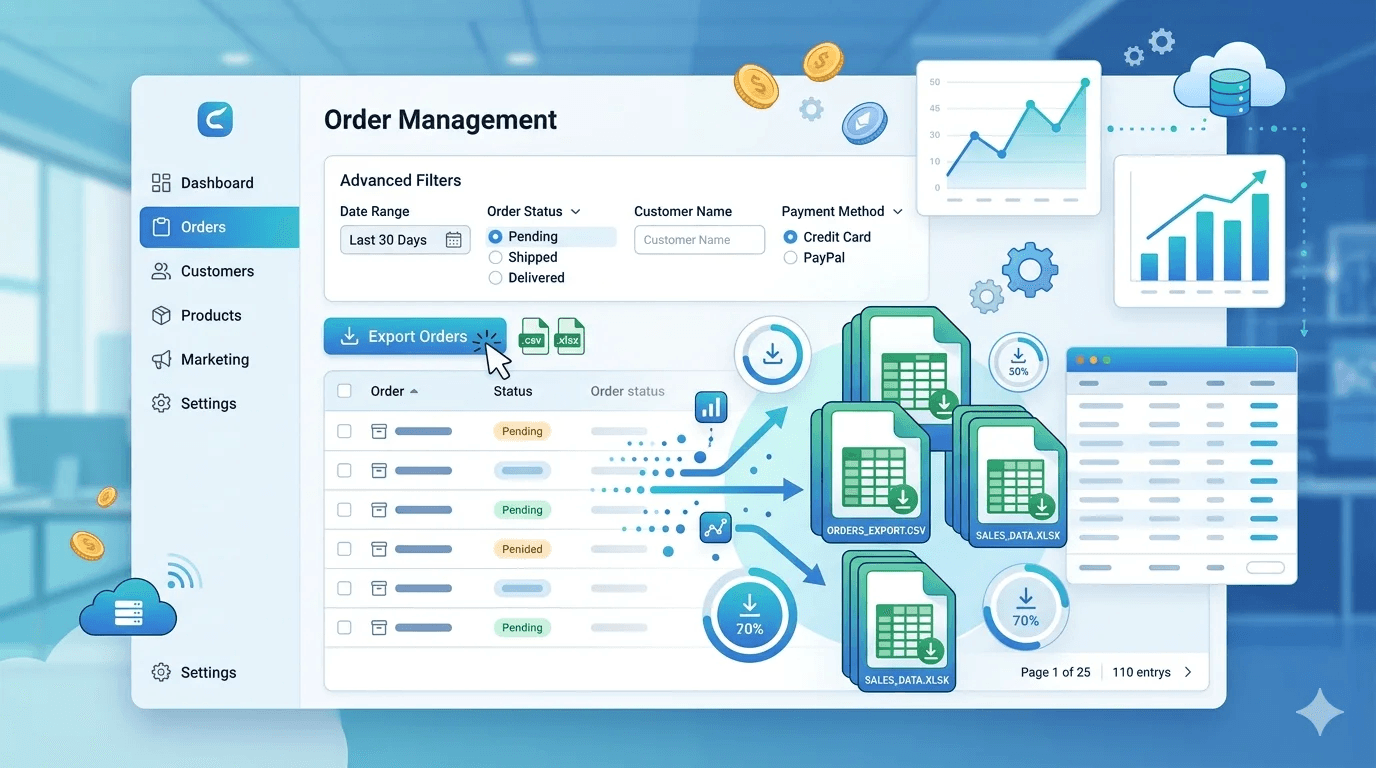 USER GUIDE – EXPORT ORDERS WITH FILTERS